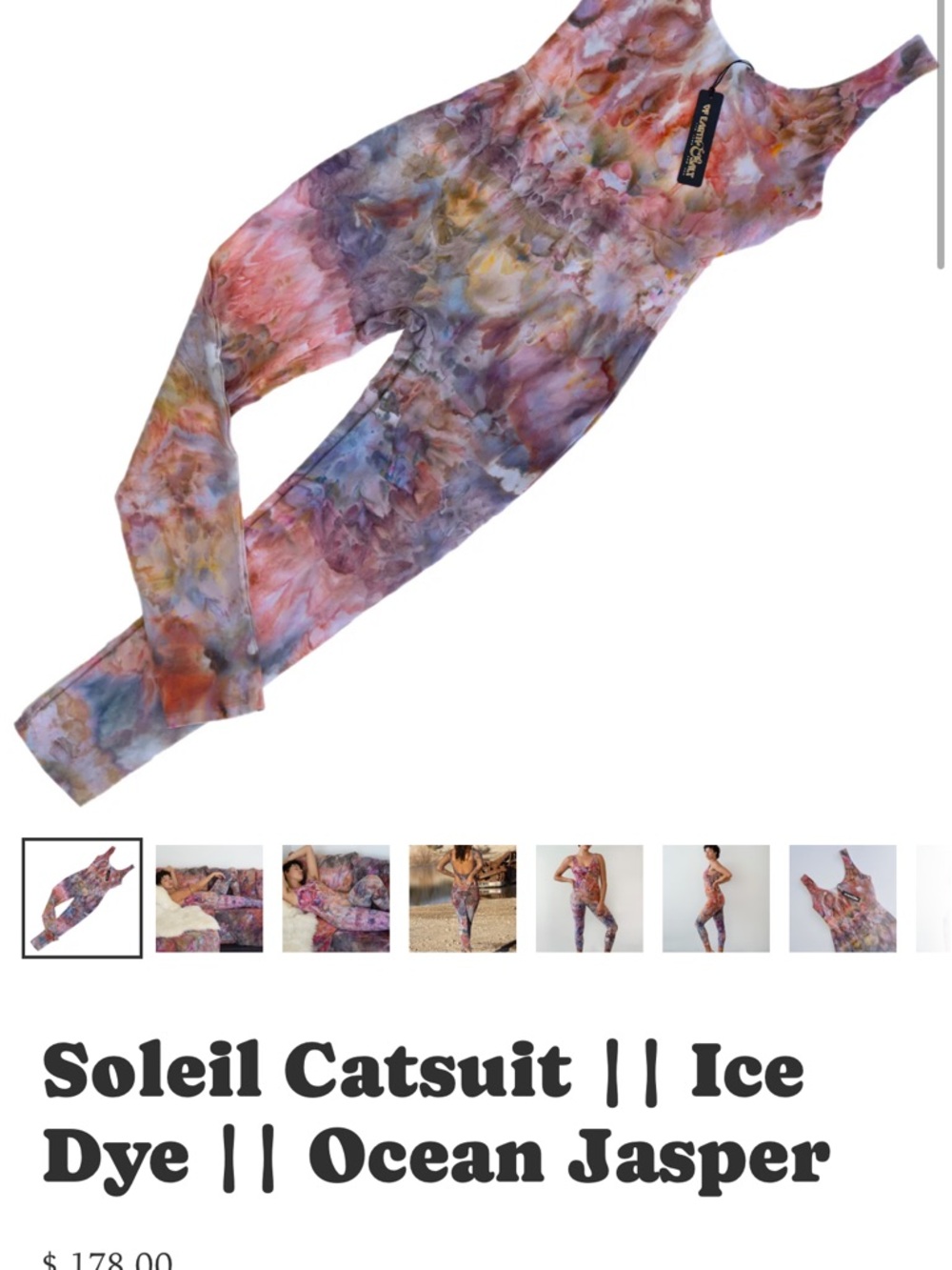 Soleil Catsuit Jumpsuit - Ice Dye Ocean Jasper